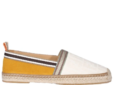 Shop Fendi Ff Jacquard Slip On Espadrilles In Multi