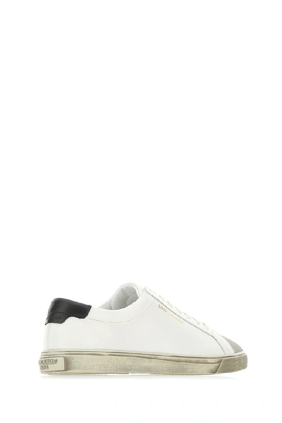 Shop Saint Laurent Distressed Low Top Sneakers In White