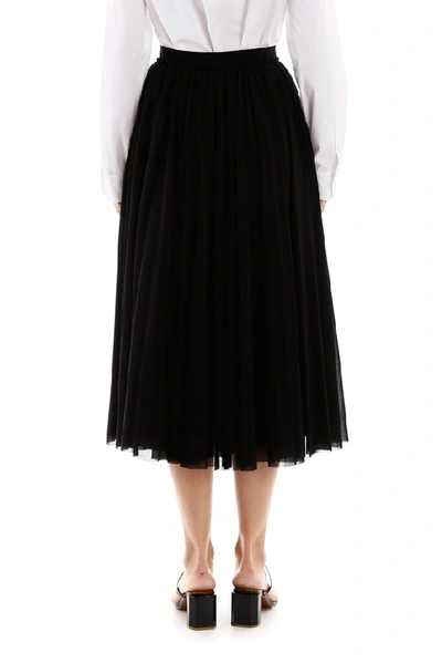 Shop Jil Sander Pleated Midi Skirt In Black