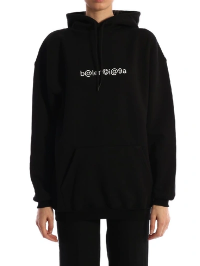 Shop Balenciaga Hooded Sweatshirt In Black