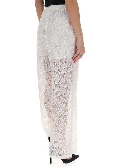 Shop Mm6 Maison Margiela Lace Sheer Trousers In White