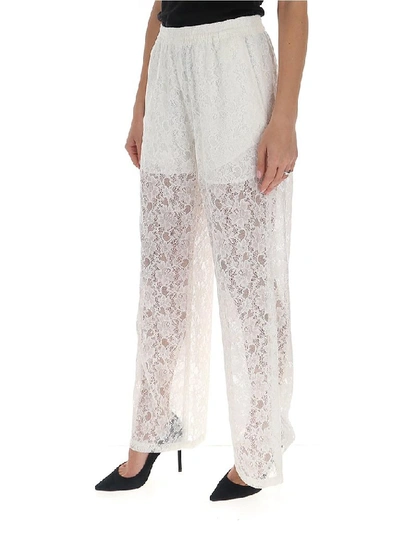 Shop Mm6 Maison Margiela Lace Sheer Trousers In White