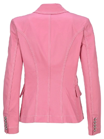 Shop Balmain Double-breasted Jacket In Pink