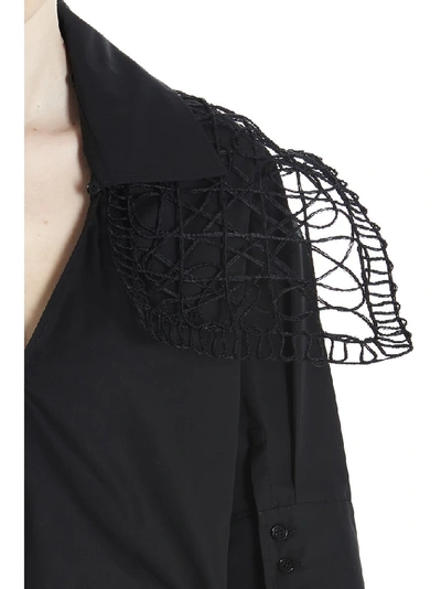 Shop Jil Sander Asymmetric Collar Detail Blouse In Black