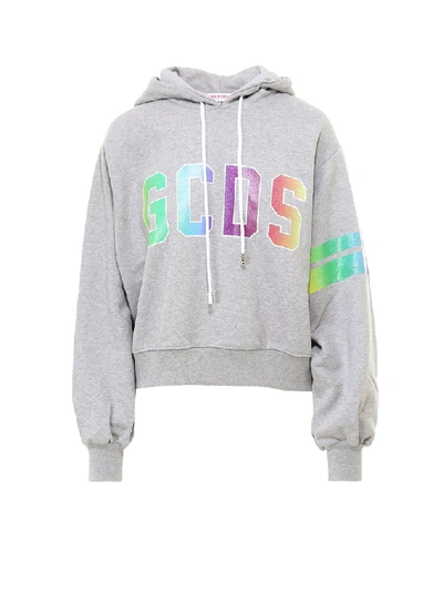 Shop Gcds Logo Hoodie In Grey