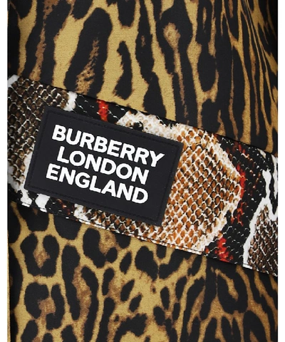 Shop Burberry Animal Print Raincoat In Multi