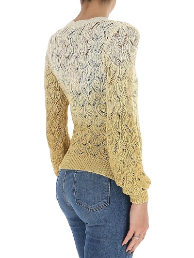 Shop L'autre Chose Ombre Open Knitted Sweater In Yellow