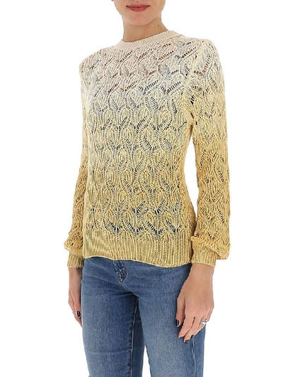 Shop L'autre Chose Ombre Open Knitted Sweater In Yellow