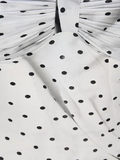 Shop Mm6 Maison Margiela Polka Dot Print Ruched Bodysuit In White