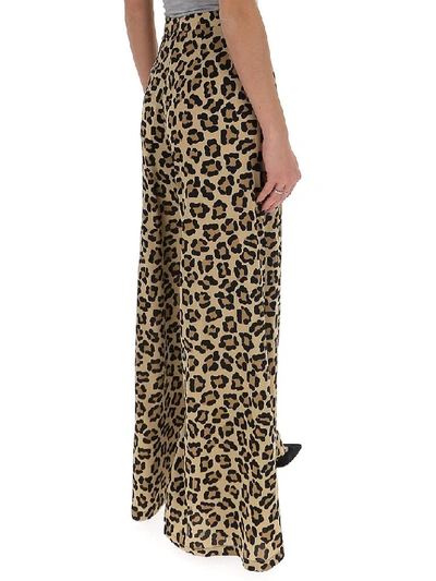 Shop L'autre Chose Leopard Print Wide Leg Pants In Multi