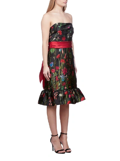 Shop Marchesa Notte Floral Print Midi Dress In Multi