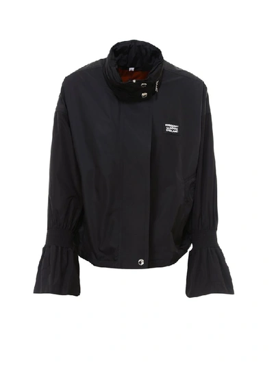 Shop Burberry Wide Cuff Zipped Jacket In Black