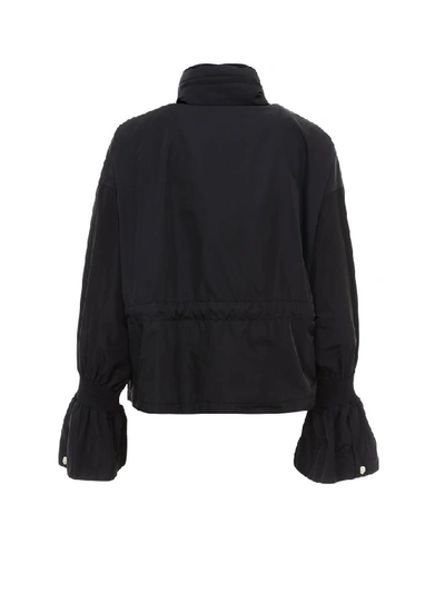 Shop Burberry Wide Cuff Zipped Jacket In Black