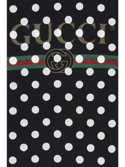 Shop Gucci Polka Dot Sweatshirt In Black