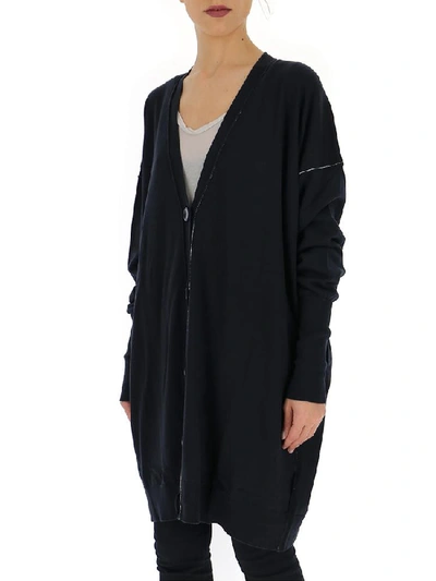 Shop Mm6 Maison Margiela Oversize Knitted Cardigan In Navy