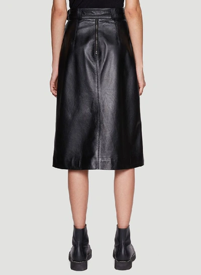 Shop Marni Leather Skirt In Black