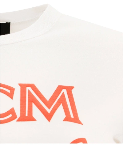 Shop Mcm Logo T In White