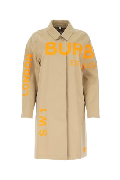Shop Burberry Horseferry Printed Car Coat In Beige