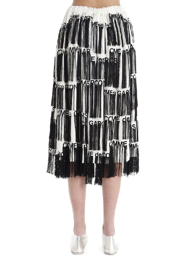 Shop Comme Des Garçons Logo Flapper Skirt In Multi