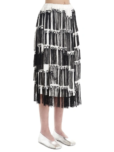 Shop Comme Des Garçons Logo Flapper Skirt In Multi