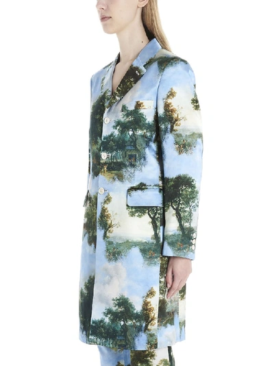 Shop Comme Des Garçons Graphic Print Coat In Multi