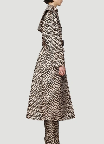 Shop Gucci G Rhombus Trench Coat In Multi