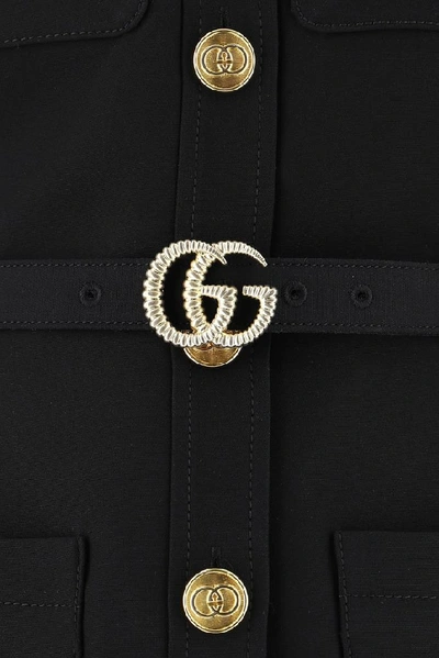 Shop Gucci Gg Belted Mini Dress In Black