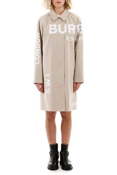 Shop Burberry Horseferry Print Car Coat In Beige