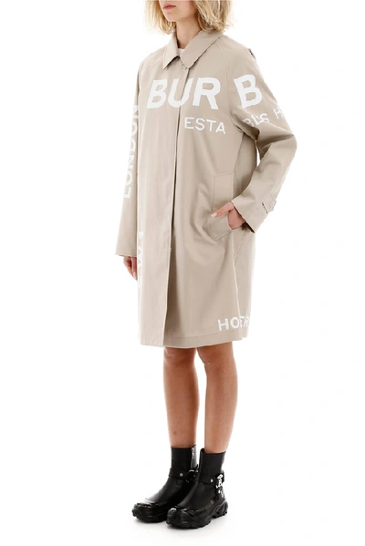 Shop Burberry Horseferry Print Car Coat In Beige