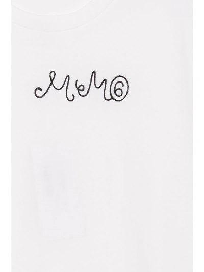 Shop Mm6 Maison Margiela Logo Embroidered T In White