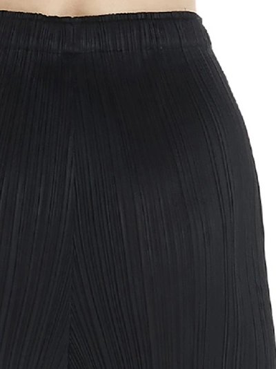 Shop Issey Miyake Pleats Please By  Straight Leg Pants In Black