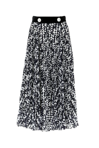 Shop Prada Printed Pleated Skirt In Multi