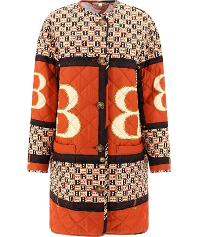 Shop Burberry Quilted Coat In Multi