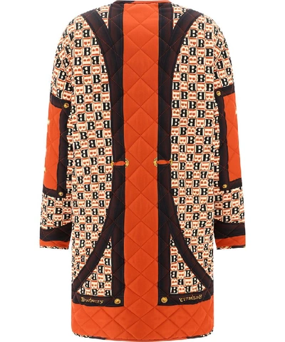 Shop Burberry Quilted Coat In Multi