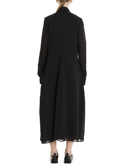 Shop Jil Sander Pleated Maxi Shirt Dress In Black