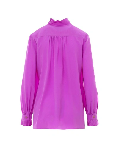Shop Gucci Ruffled Detail Shirt In Purple
