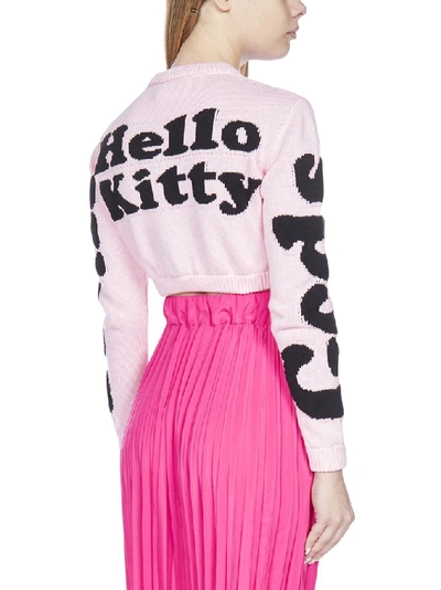 Shop Gcds Hello Kitty Cropped Jumper In Pink