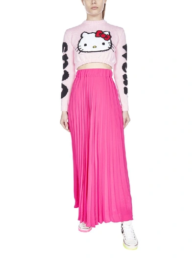 Shop Gcds Hello Kitty Cropped Jumper In Pink