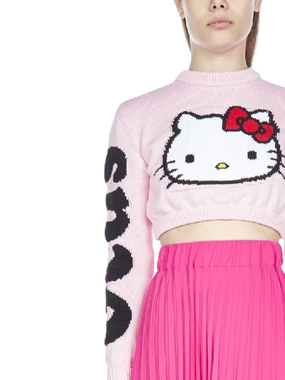 Shop Gcds Hello Kitty Cropped Jumper In Pink