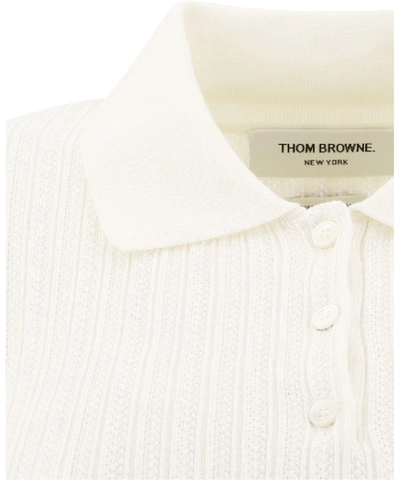Shop Thom Browne Tri In White