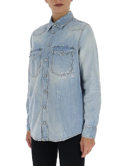 Shop Givenchy Denim Shirt In Blue