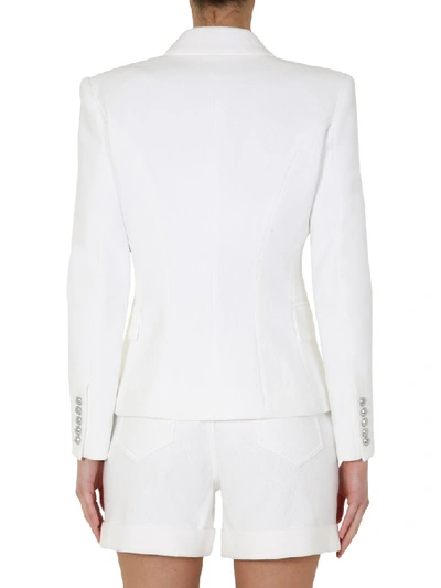 Shop Balmain Double Breasted Jacket In White