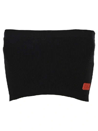 Shop Gcds Logo Knitted Top In Black