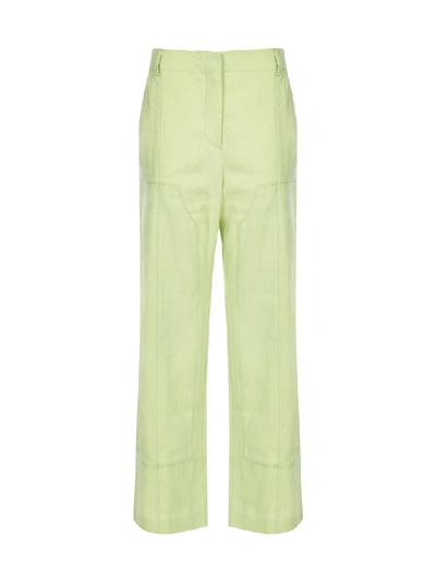 Shop Jacquemus Straight Fit Pants In Green