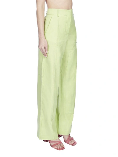 Shop Jacquemus Straight Fit Pants In Green