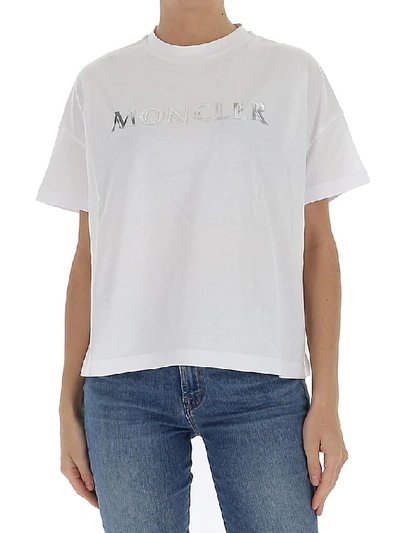 Shop Moncler Logo T In White