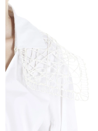 Shop Jil Sander Asymmetric Collar Detail Blouse In White