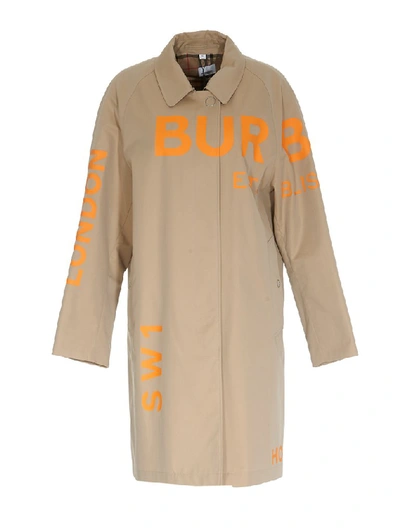 Shop Burberry Horseferry Printed Car Coat In Beige