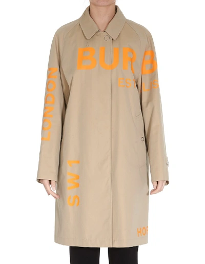 Shop Burberry Horseferry Printed Car Coat In Beige