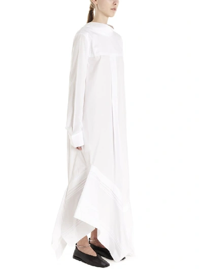 Shop Jil Sander Asymmetric Maxi Dress In White